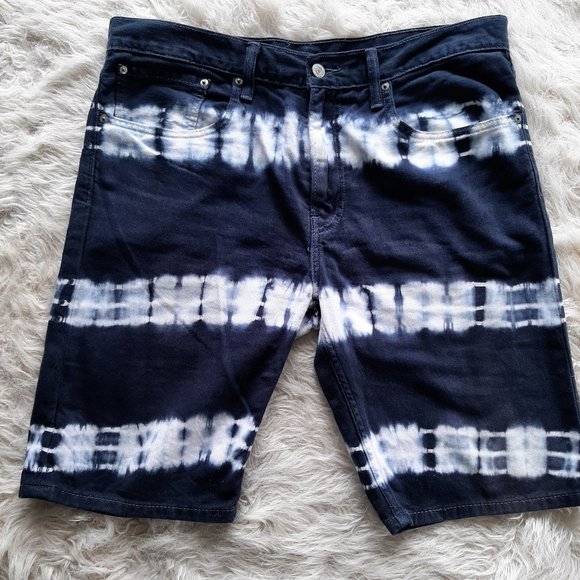 Levi's 508 Men's Navy Tie Dye Jean Shorts Size 36 - Picture 2 of 9